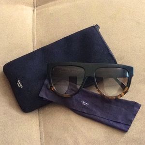 Celine Flat Top Shield Sunglasses